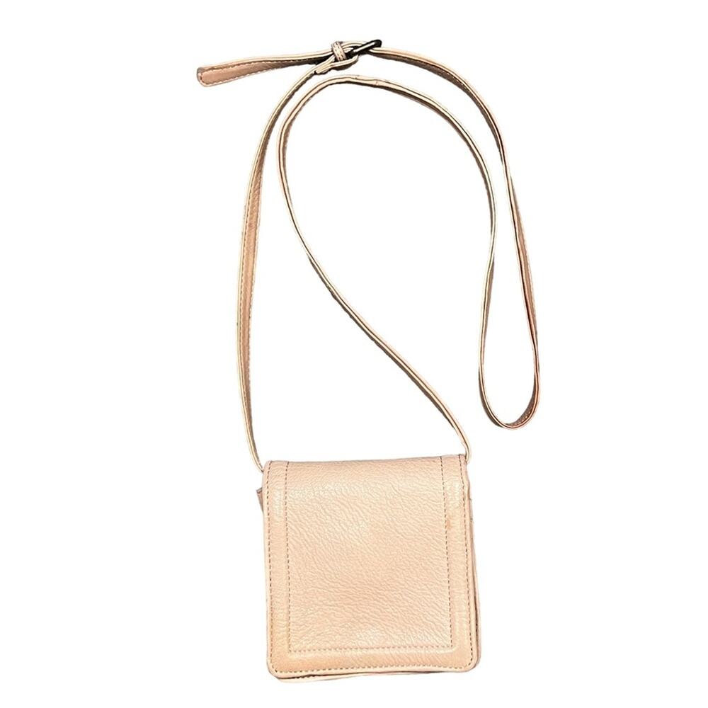 Clarks Mini Token Wallet Tan Nude Leather Travel Adjustable Crossbody Bag